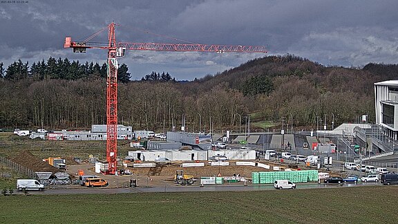 The excavation pit of the new KIS building is shown. As of March 2021