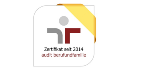 berufundfamilie-Logo mit goldener Schleife