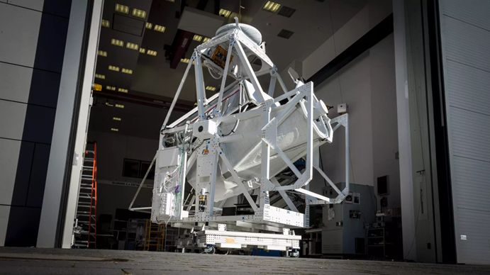 Sunrise III Telescope during hang test at MPS 